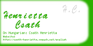 henrietta csath business card